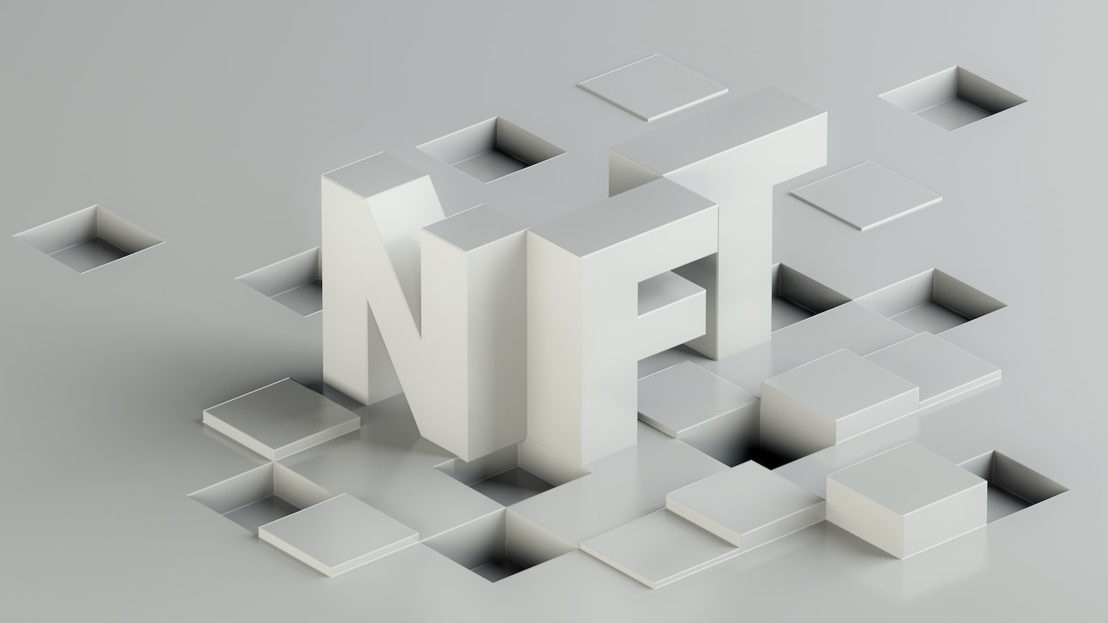a 3d rendering of the letter NFT